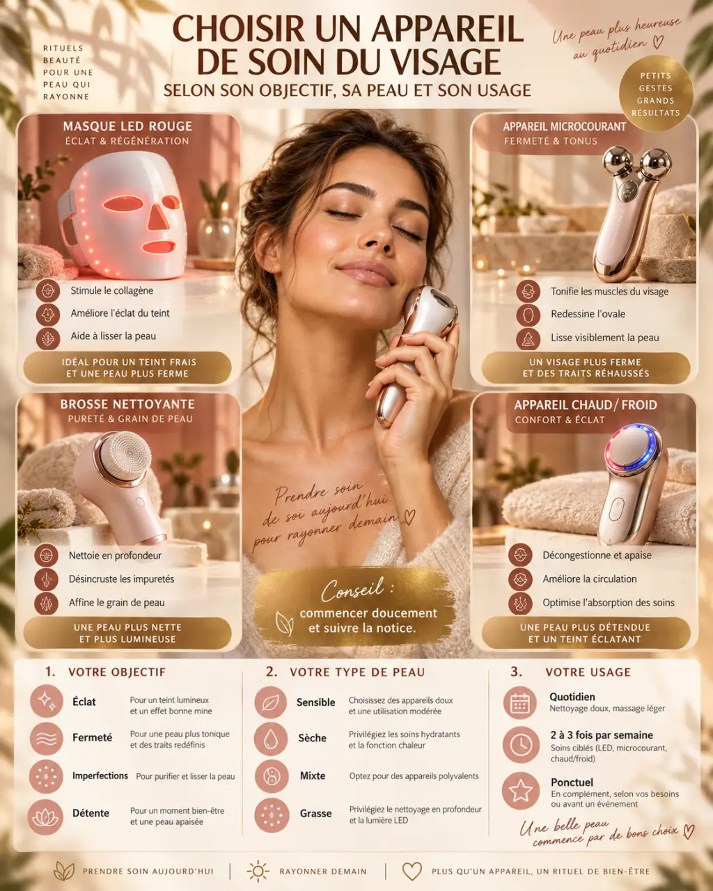 Choisir un appareil de soin du visage selon son objectif, sa peau et son usage