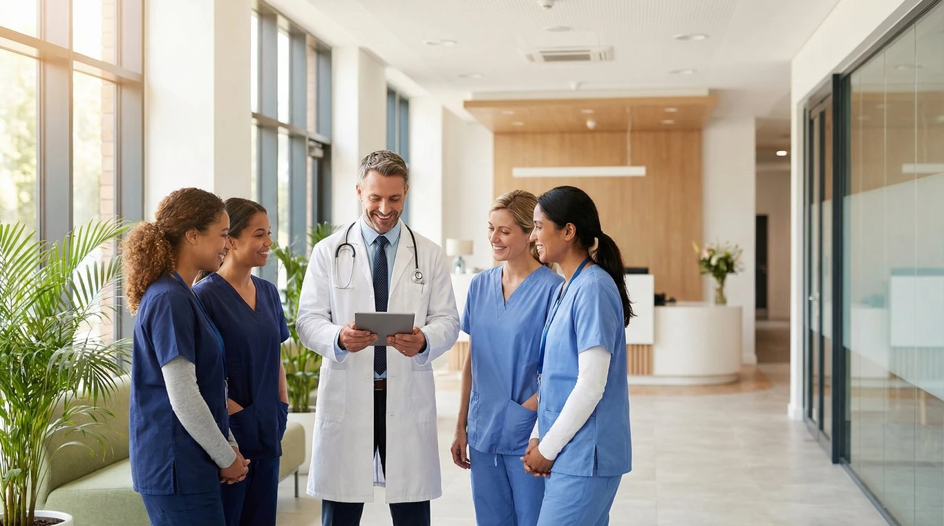 Thérapeute en consultation avec un patient