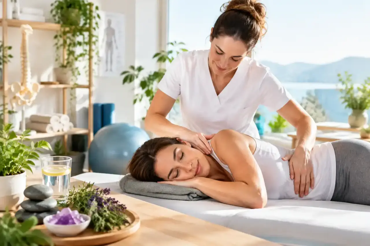 Espace de consultation d'ostéopathie lumineux et apaisant