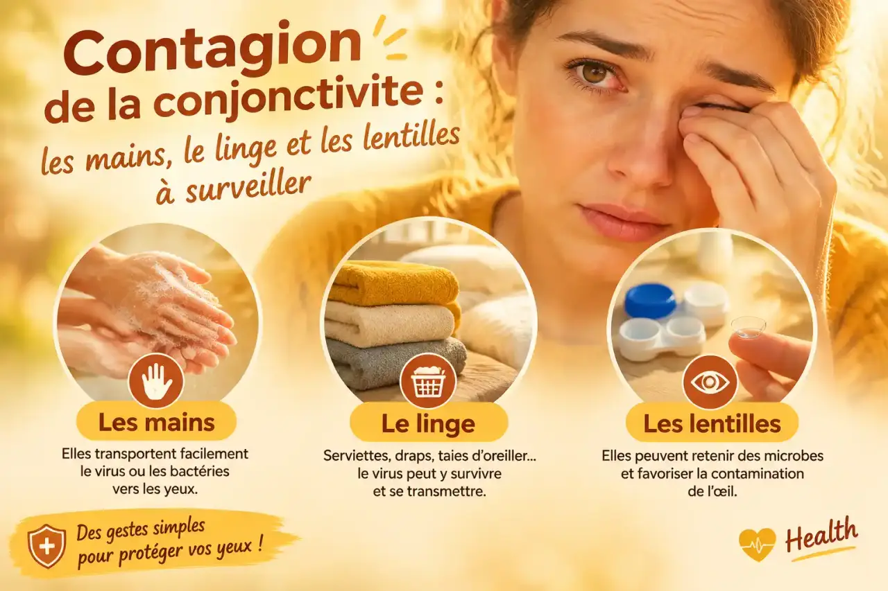 Contagion de la conjonctivite : les mains, le linge et les lentilles à surveiller