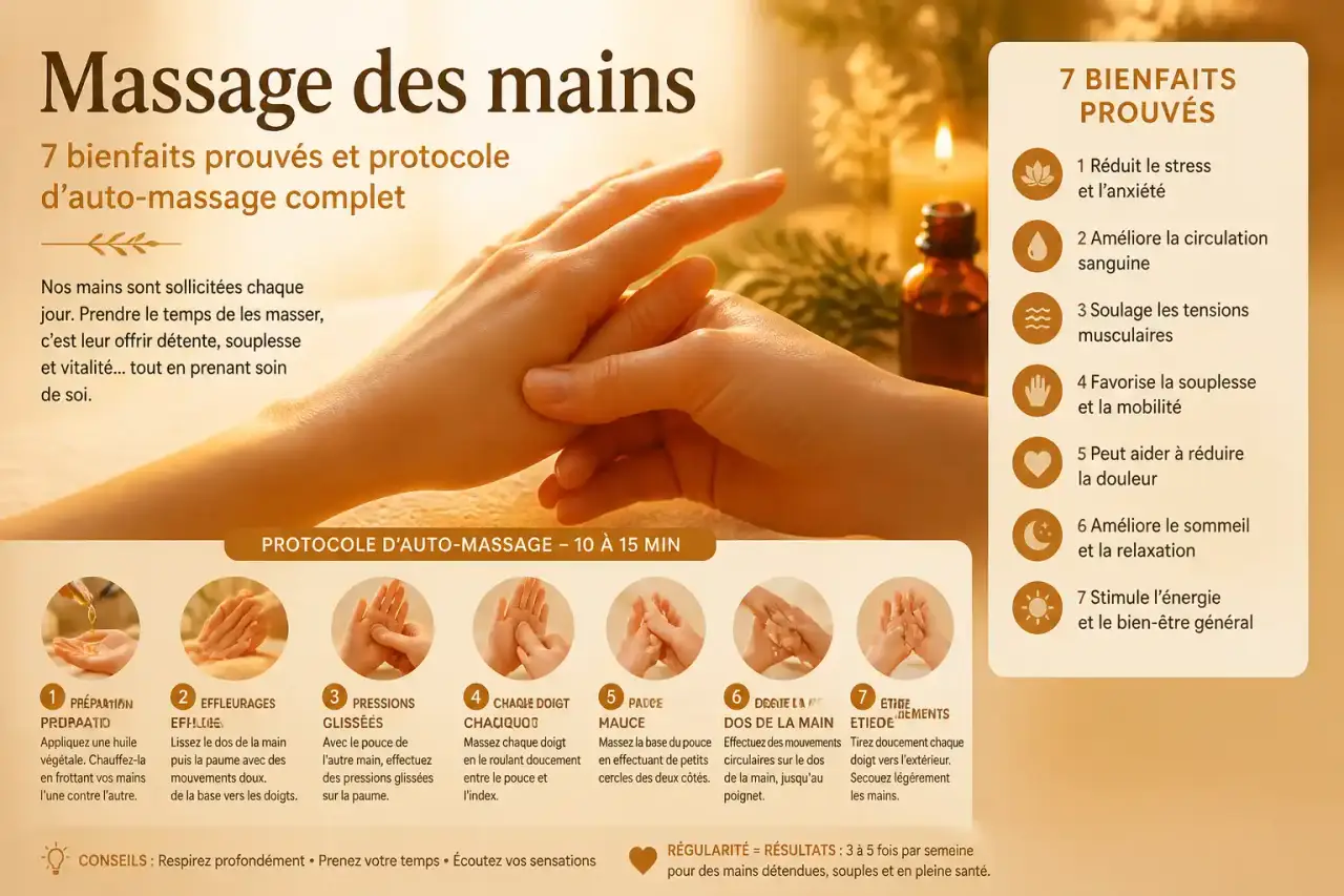Massage des mains : 7 bienfaits prouvés et protocole d'auto-massage complet