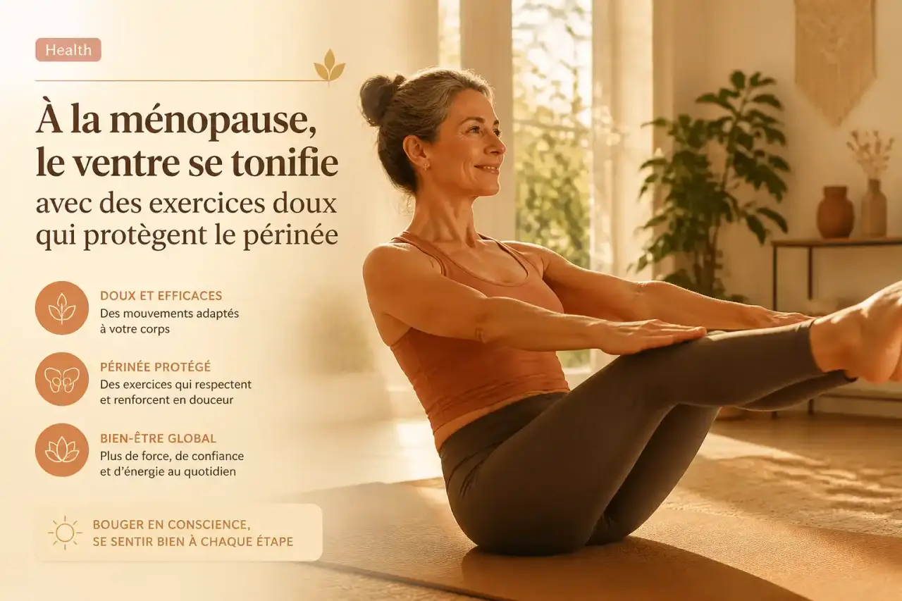 À la ménopause, le ventre se tonifie avec des exercices doux qui protègent le périnée