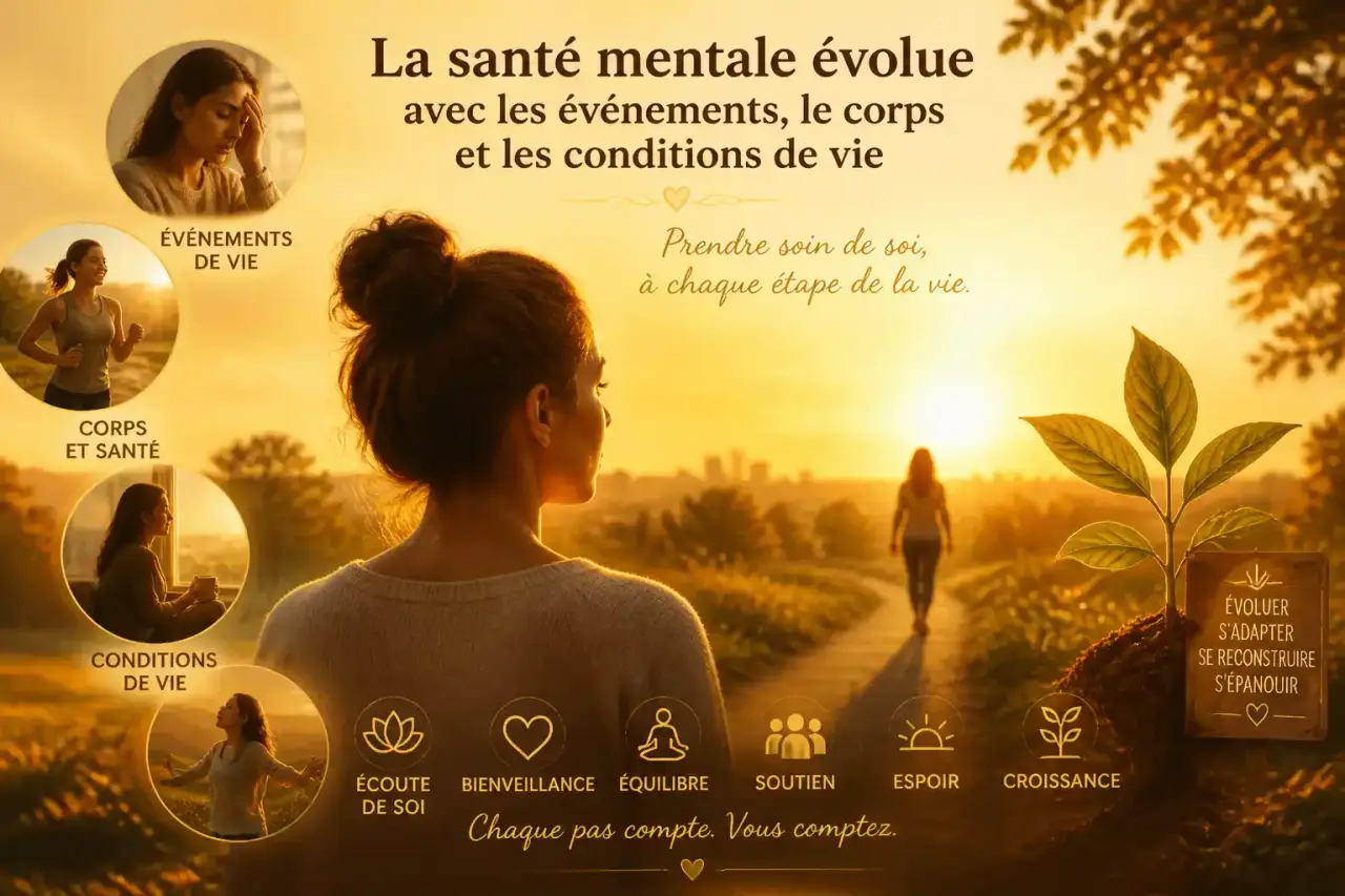 La santé mentale évolue avec les événements, le corps et les conditions de vie